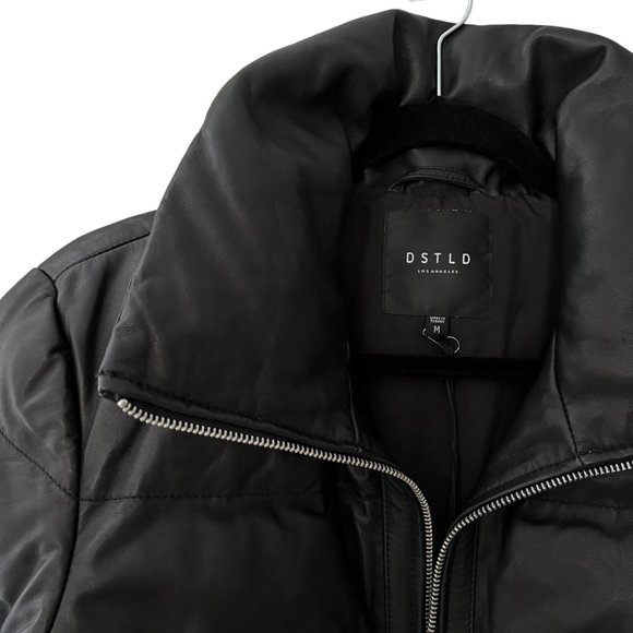 ๐ DSTLD Lamb Leather Quilted Down Puffer Jacket - Picture 4 of 8